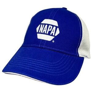Napa Trucker Hat Mens OS Snapback Blue White Mesh Intrepid Fallen Heroes Vintage